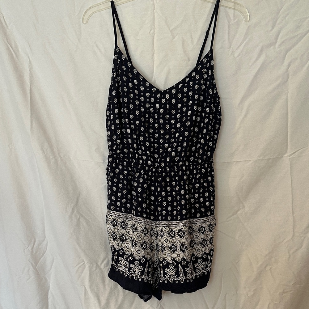 Garage Black and White Patterned Romper - Size S